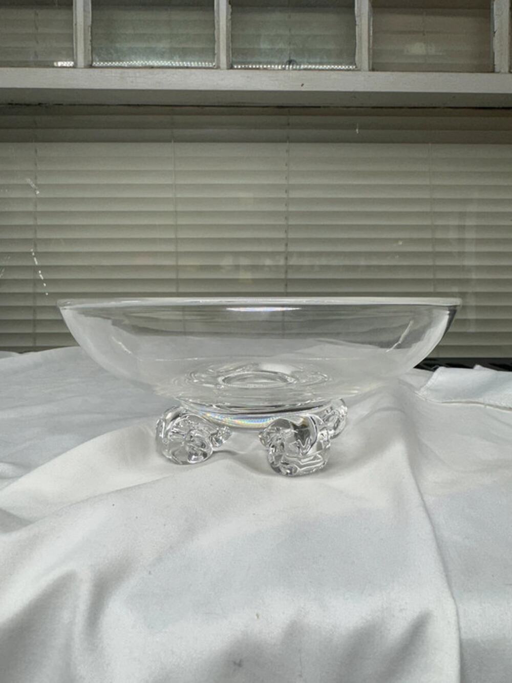 Antique Steuben hand blown glass candy dish